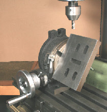 Rotary table, using. Adjustable angle plate.