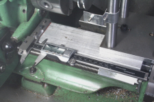 Digital readout, lathe mounted.